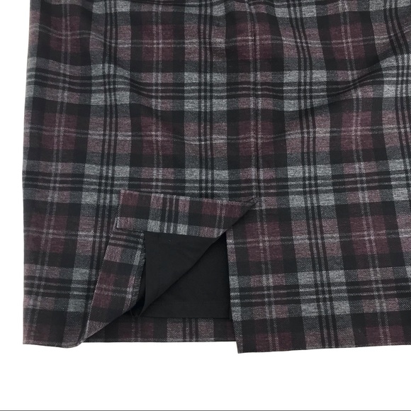 Nine West Plaid Black & Plum Skirt, NWT - Picture 4 of 8